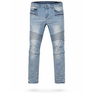 Rockstar Original Moto Jeans Youth16 Slim Distressed Light Wash Denim Ultra Slim